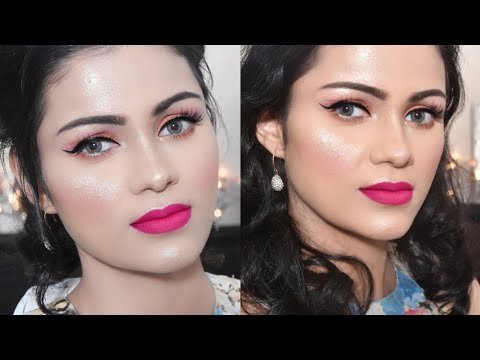 ऐसे करें ग्लोइंग मेकअप Spring Glowing Makeup & Hairstyle For Thin Hair Tutorial In Hindi