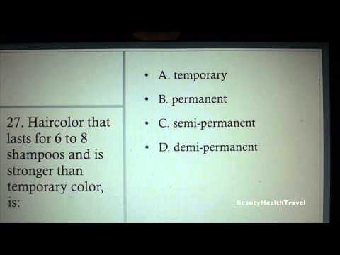 (35) Cosmetology: Haircolor Test questions for State Board