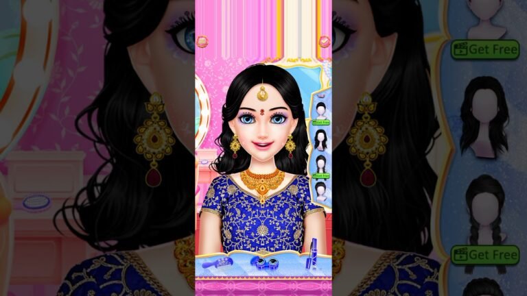 Bridal face makeup and hair style , game for kids bridal makeup game