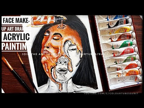 Face make-up Art Drawing| Acrylic painting |Face make up | Artistic Drawing  ColourTubes