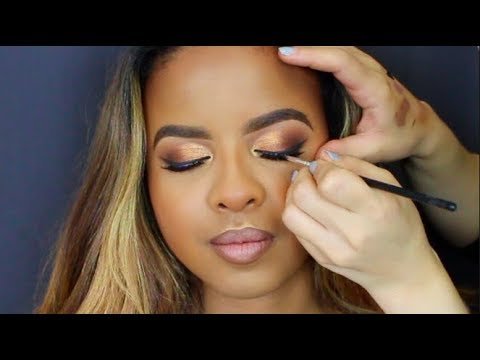 Makeup Artist Tutorial | WOC | Gold Cut Crease | Fall Makeup Look