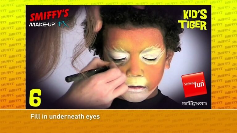 Tiger Face Painting Make-up Tutorials for Children