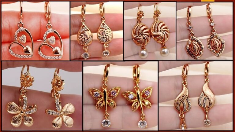 Latest Rose Gold Dangle Earrings Design Collection – Indian Fashion Trends
