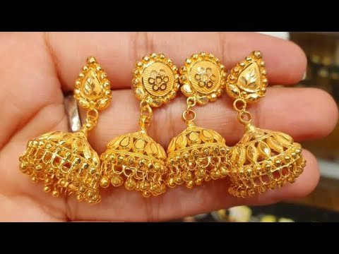 22k Gold Jhumka Designs With Price | 22k Gold Earrings 2021 | Indian Fashion Plus