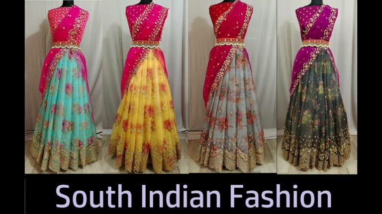 Digital Printed Khadi Organza Lehenga Choli South Indian Fashion | Order on Whatsapp +919619659727