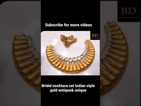 Bridal necklace set indian fashion real gold jewellery