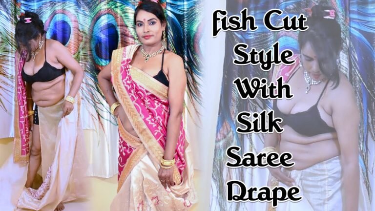 how to wear Fish cut party wear saree with silk saree II ready to wear saree II saree wearing II