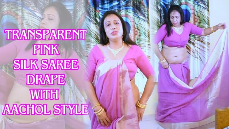 how to wear Pink silk saree with pallu style II Pink silk saree II