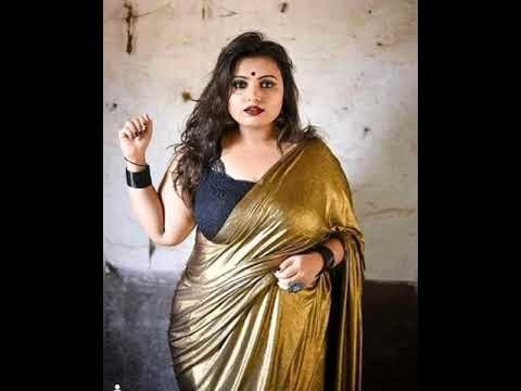 Indian Fashion Golden Saree With Black