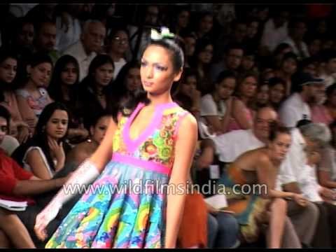 Models unveil designer Manish Arora's Collection at India Fashion Week