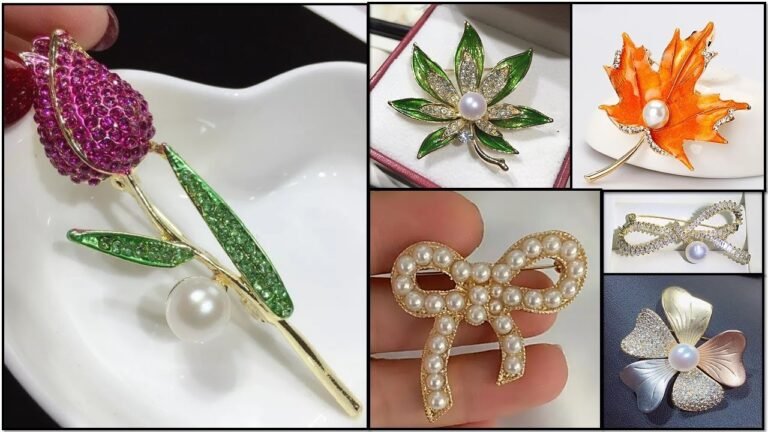 Simple and Beautiful Pearl Brooches – Indian Fashion Trends