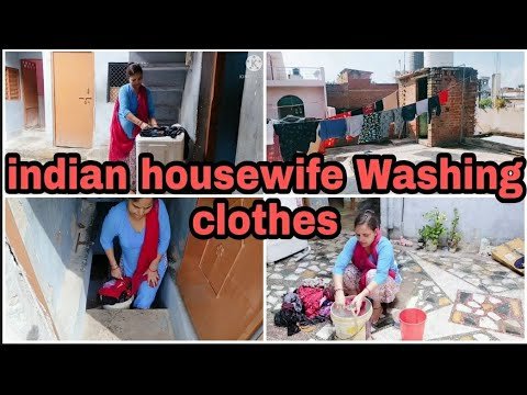 #indian housewife 👩washing clothes with ✋hands|| washinng clothes||indian mom busy routine