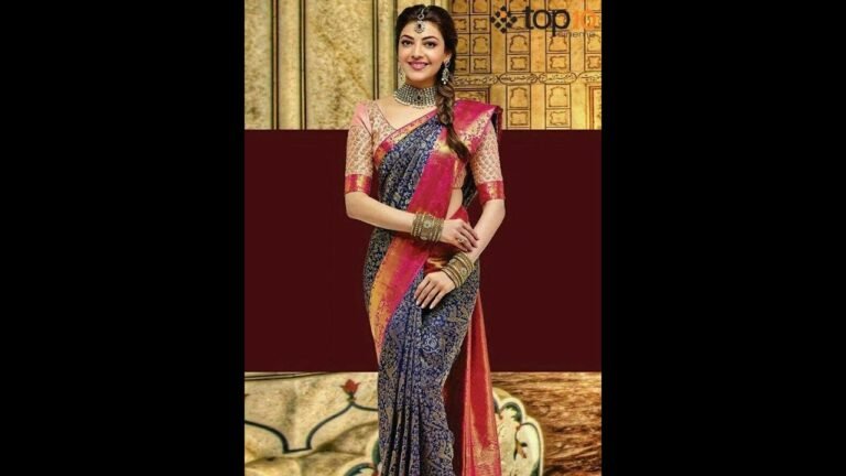 Explore Soft Lichi Silk Saree NF-172A South Indian Fashion Durga Puja Collection Kajal Agarwal Style