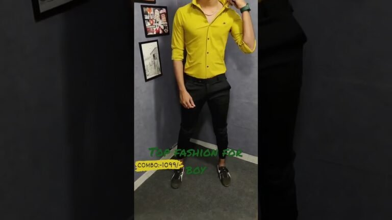 Indian Fashion Shop Yellow Shirt Black Pant Best Boys Fashion Combination #shorts