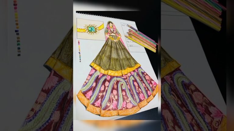 Indian bridal wear❤ #indian #fashion #trending #illustration #viral #youtube #youtubeshorts