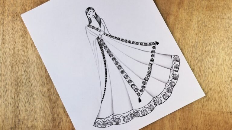 Beautiful Indian Traditional Girl with Beautiful Traditional Dress/Indian Fashion Dress/Girl Drawing