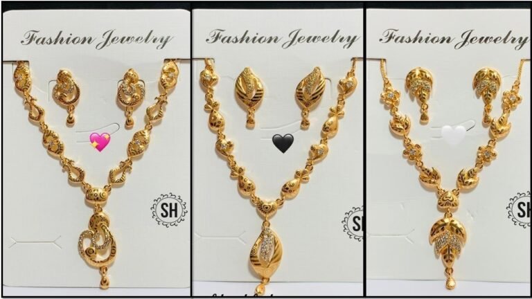 Light weight Rose Gold Necklace Set Design |  WhatsApp 9110592541 – Indian Fashion Trends