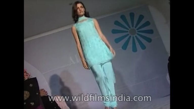 Helen Brodie walks the ramp for veteran Indian fashion designer Adarsh Gill