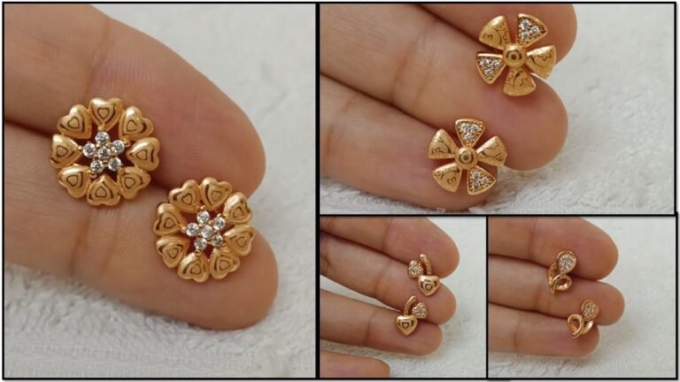 Small Size Rose Gold Stud Earrings || WhatsApp 9110592541 – Indian Fashion Trends