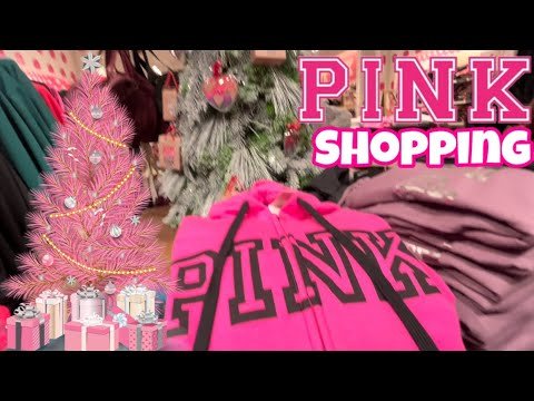 Victoria’s Secret PINK Christmas Shopping 2021 SHOP WITH ME AT PINK AND PINK HAUL