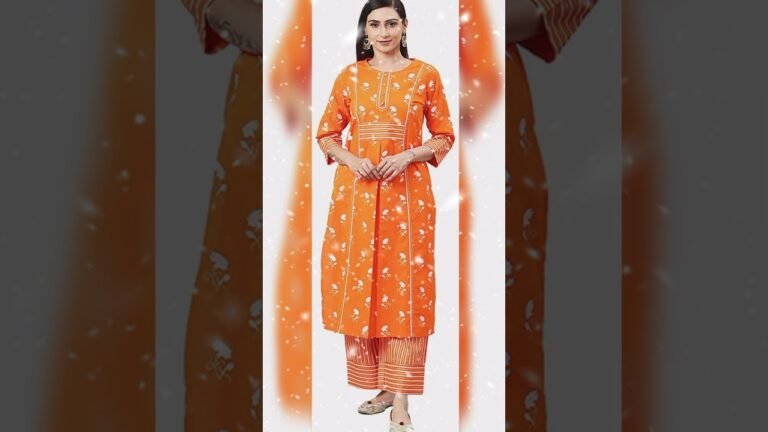 #shorts 😍😍 Women's Cotton kurti set ll Casual wear ll Indian Fashion ll Orange Colour Kurti set