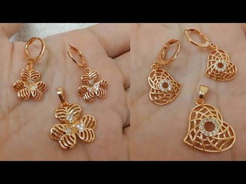 Latest Daily Wear Rose Gold pendent set | WhatsApp 9110592541 – Indian Fashion Trends