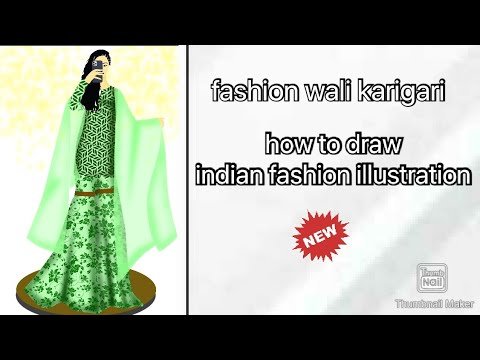 indian costume sharara with kurti|fashion designer drawing tutorial|how to fashion sketches #artist