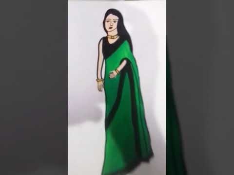 Indian Fashion Illustration / Fashion designing / shorts video Fashion 😇😇❤❤
