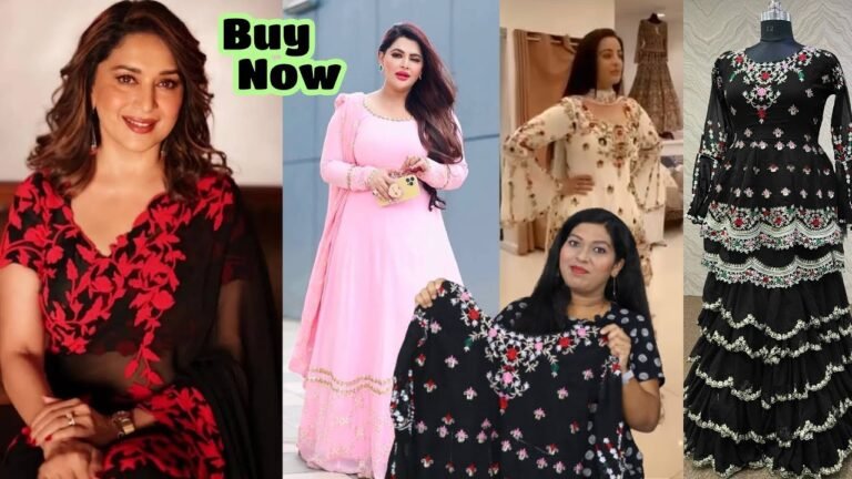 Latest Stylish Peplum Sharara Suit/Trendy Gown/Madhuri Black Saree/Indian Clothing Haul #prititrendz
