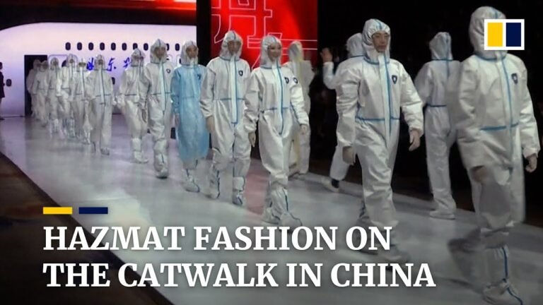 The latest trends in protective suits take centre stage at Fashion Week in northeast China