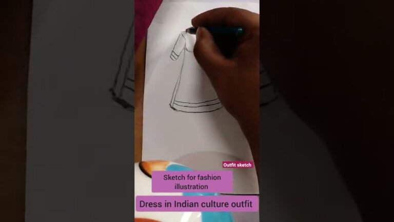 do you like Indian culture outfit sketch / Indianfashion #sketch #fashionsketching #dress #shorts