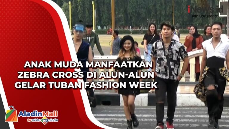 Anak Muda Manfaatkan Zebra Cross di Alun-Alun Gelar Tuban Fashion Week