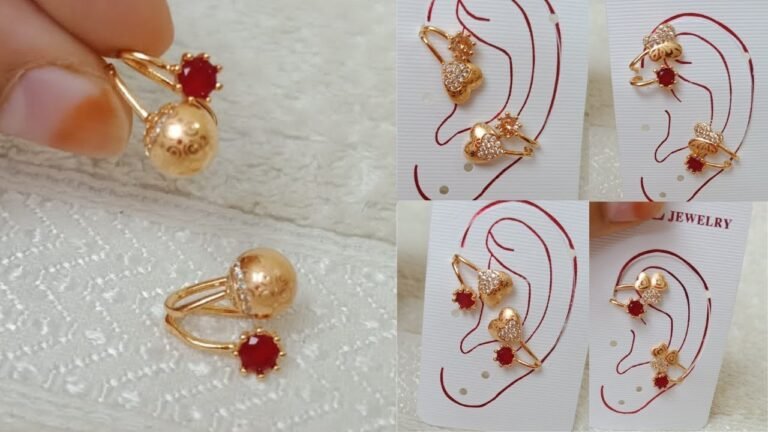 Rose Gold Push and Wear Earrings Design | WhatsApp 9022469620 – Indian Fashion Trends