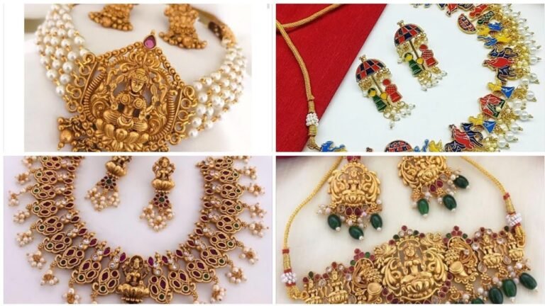 महिलाओं के लिए न्यू गोल्ड कलर का न्यू नेकलेस डिजाइंस 🥰🥰#Indian fashion#new necklace collection