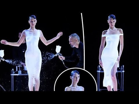 |FULL VIDEO| JAW-DROPPING!😱 Supermodel Bella Hadid with a spray-on dress at Paris Fashion Week.