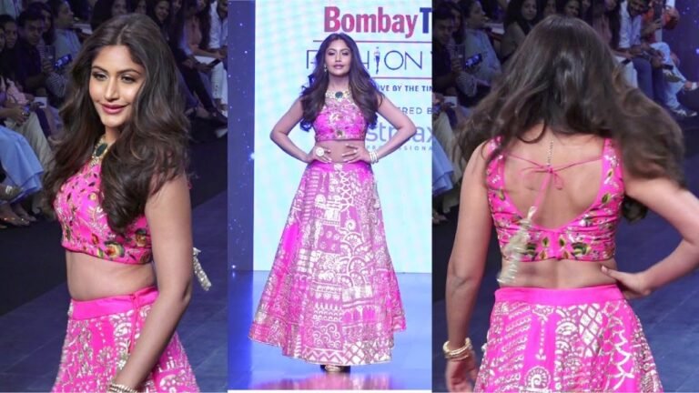 Surbhi Chandna In Pink Lehenga Walk The Ramp At Bombay Fashion Week 2022 Day 1