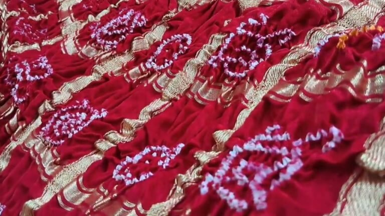 Wedding Gharchola Bridal Dupatta Bandhani Pure Gaji Silk Kala Bandhej India Fashion Kutch Gujarat